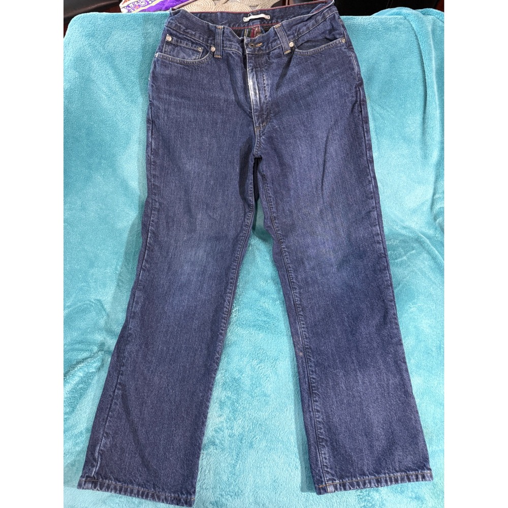 LL Bean Classic Fit Flannel Lined Jeans Mens 32x29 Dark Wash Straight Leg Denim
